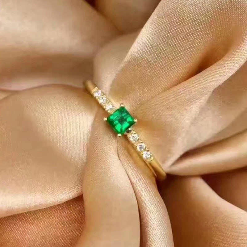 CoLife Šperky klasické emerald zásnubný prsteň 3 mm prírodné emerald strieborný prsteň pevné 925 silver emerald drahokam prsteň pre ženu