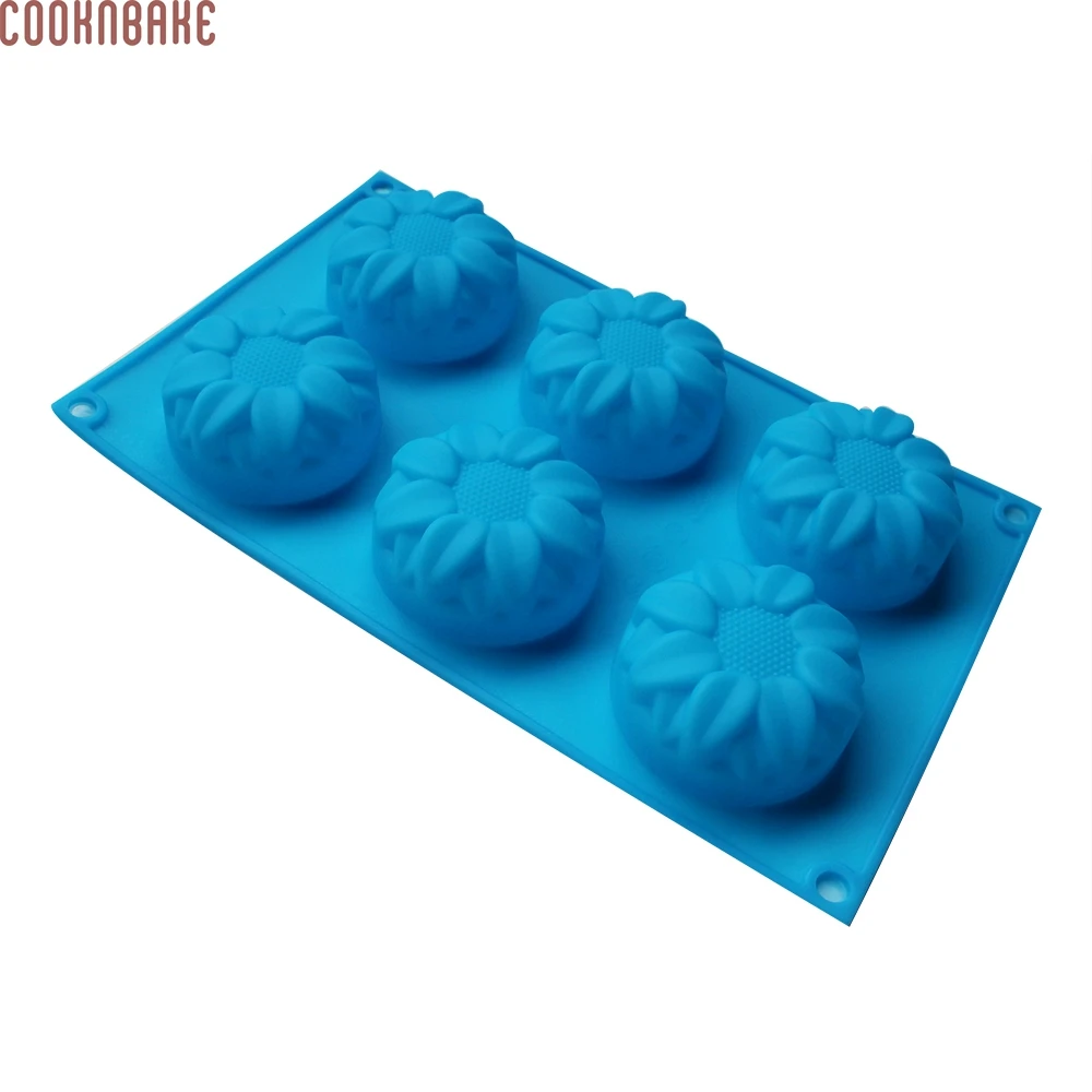 COOKNBAKE DIY zdroj 6 Mreže Slnečnice Silikónové Tortu Formy Ručne vyrábané Mydlo Formy Želé Formovať Čokoládu formy SSCM-001-5
