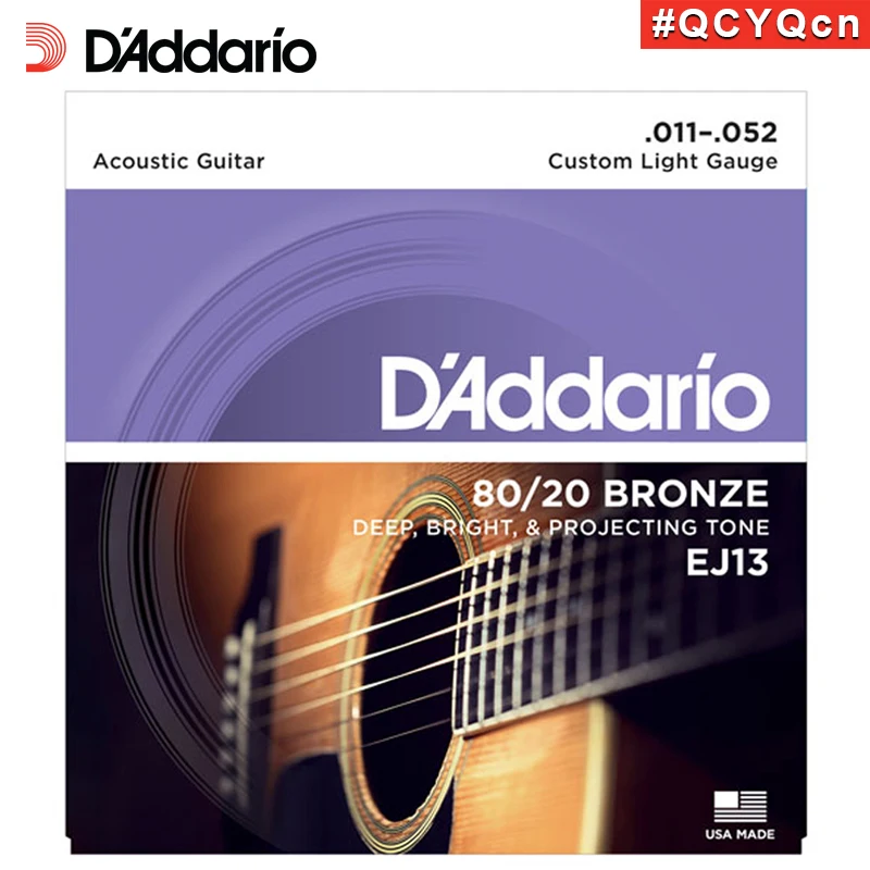 D ' Addario Daddario EJ13 Americký Vyrobené 80/20 Bronze Akustická Gitara, Struny, Vlastné Svetlo, 11-52