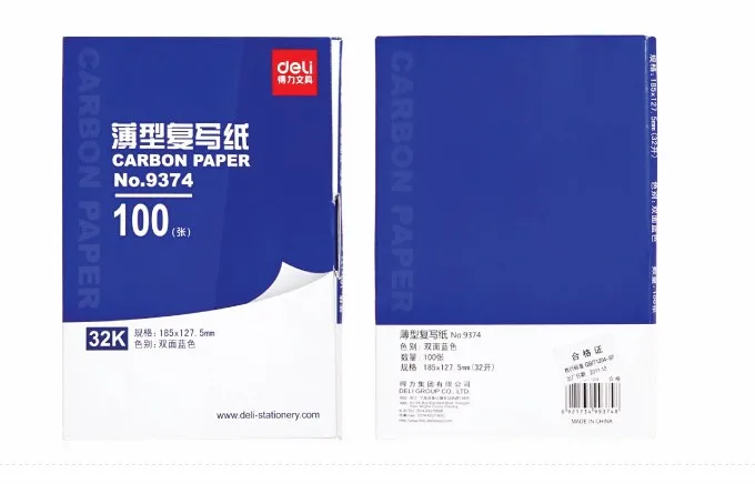 Dely kópiu karbónový papier duplikácia papier 100sheets obojstranný 32k ,farba modrá office školy Finančné kopírovací papier OBN005