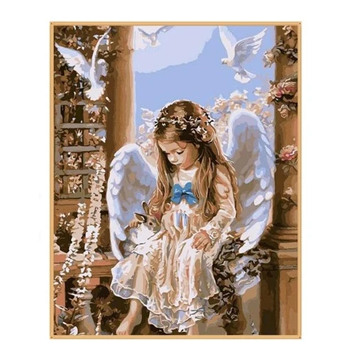 DIY 5D Diamond Výšivky Krásny Anjel Dieťa Maľovanie Kríž ihly Domova 25*30 cm
