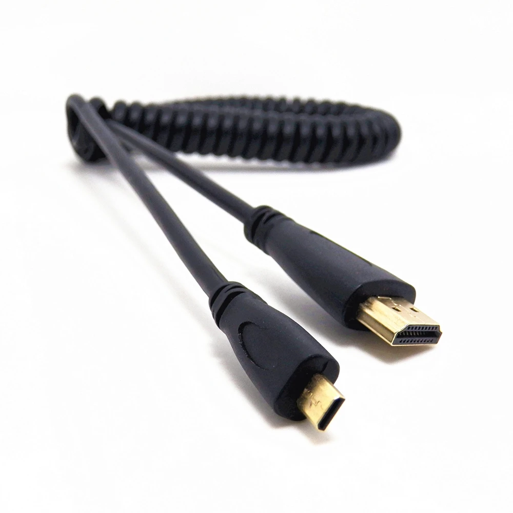 Doprava zadarmo HDMI Samec na Mini HDMI Jar Curl Stočený Kábel V1.4 3D pre Sony, Canon Videokamera