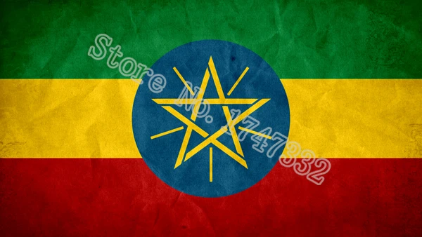 Etiópia Starožitné robiť stará Vlajka Retro Vlajka 3X5FT 150X90CM Custome Banner mosadze, kov diery