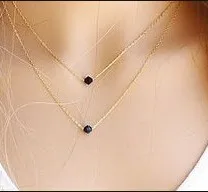Európske a Americké módne šperky extrémnej jednoduchosti jednoduché, dvojité black crystal prívesok náhrdelník ženy