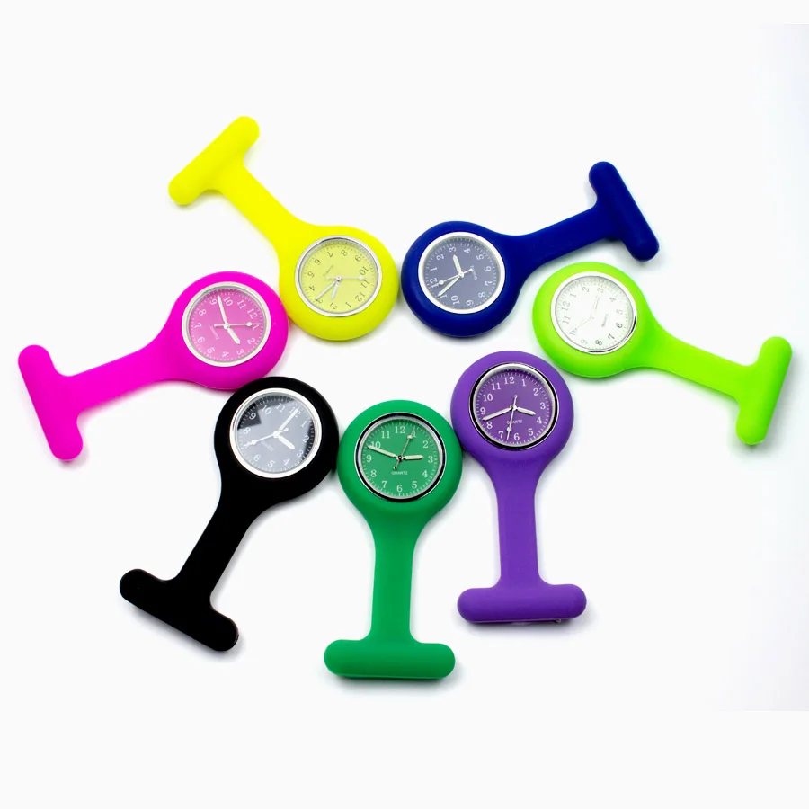 Farebné silikónové hodinky sestra fob vreckové hodinky ošetrovateľstvo nemocnice darček ošetrovateľstva študentov, Japonský quartz nemocnice hodiny po alkalickom VÍZIA