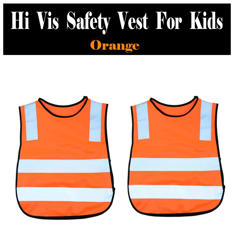 Fluo žltá oranžová vysokej viditeľnosti žiak deti deti reflexné bezpečnostné dopravné vesta pre deti chodiť do školy na bicykli beží