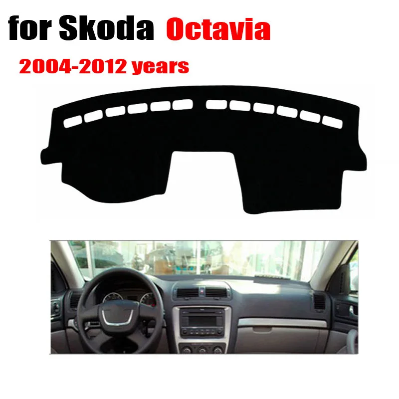 FUWAYDA auto dash kryty Pre Škoda Octavia 2004-2012 auta tabuli nálepky na Ľavej strane disku dashmat pad dash zahŕňa
