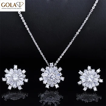 GAOLA štedrý Deň Sneh, Kvetinové Šperky Crystal Silver Farba Deti Šperky Sady Pre Dievčatá GLDT0724