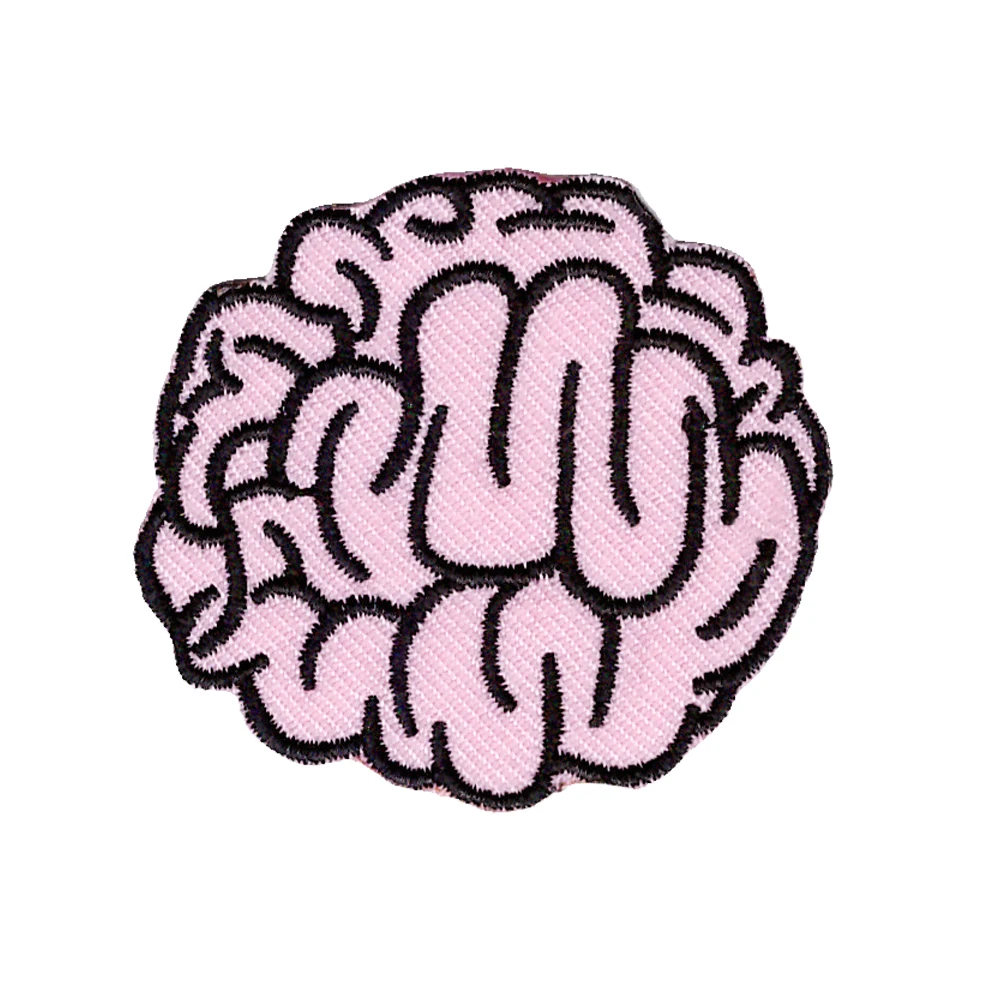 Grafické projektovanie kawaii biker nášivka mozgu tvar