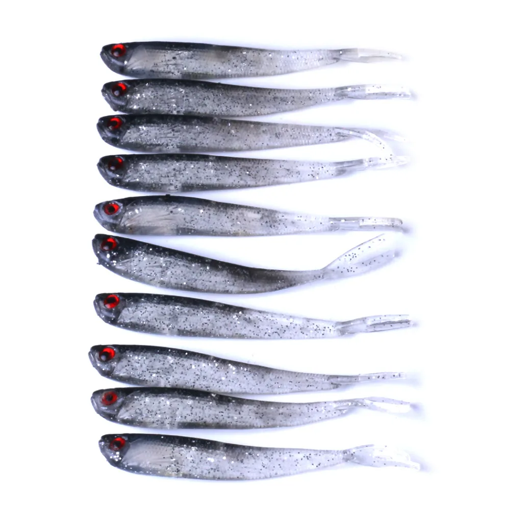 HENGJIA 10pcs/veľa Mäkké Rybárske Lure 10 cm 3.6 g Bielkovín Silikónové Wobbler Grub Umelé Návnady Gumy Rybárske Náčinie
