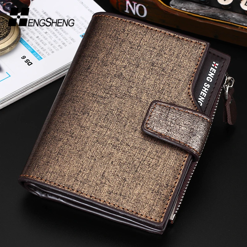 HENGSHENG peňaženky mužov peňaženky, kožené peňaženky carteira masculina krátke carteras slávnej značky kabelku portefeuille domov mens walet