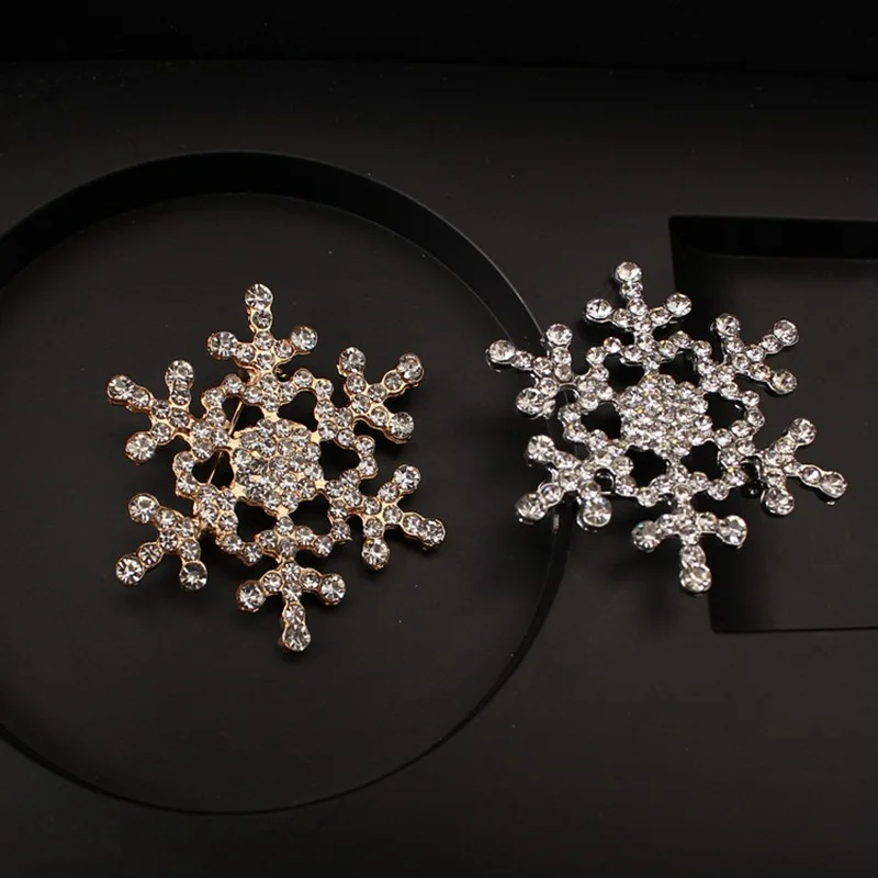 Horúce nové módne crystal manžetové gombíky zimné ozdoby Vianočné Snowflake Kamienkami manžetové gombíky sneh corsage pin