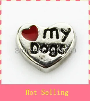 Hot predaj láska moja psov plávajúce charms obývacia sklo plávajúce pamäť locket
