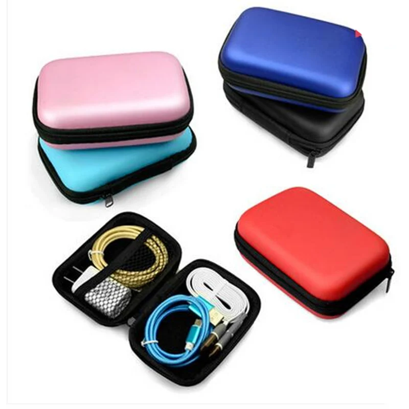 Hot predaj Praktické námestie slúchadlá drôt úložný box na zips ochranné USB nabíjačky, káble box.