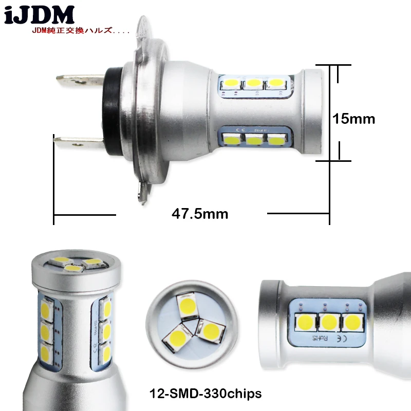 IJDM Biela, CANBUS H7 LED Denných prevádzkových Svetlo Pre BMW E82/E88/F20 1 Series, E90/E91 3 Série, E60/F10-5 Sérií, E84 X1, X3 F25