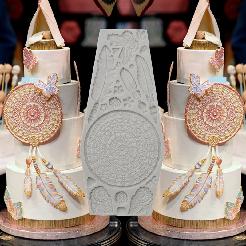 Jedinečný Dreamcather Silikónové Formy Fondant Plesne Cake Zdobenie Nástroje Čokoláda Gumpaste Formy, Sugarcraft, Kuchynské Príslušenstvo