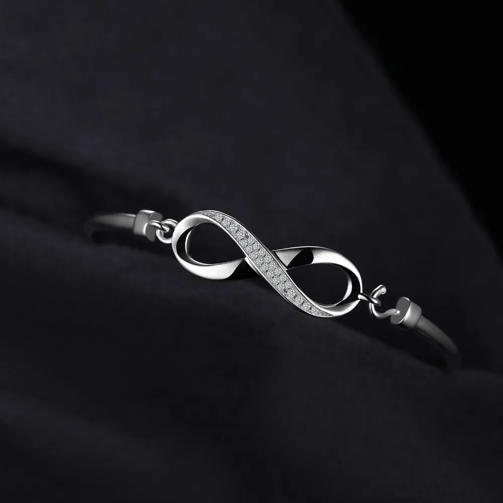 JewelryPalace Forever Love Infinity Výročie Náramok Náramok 925 Sterling Silver Šperky, Svadobné Módny Náramok Pre Ženy