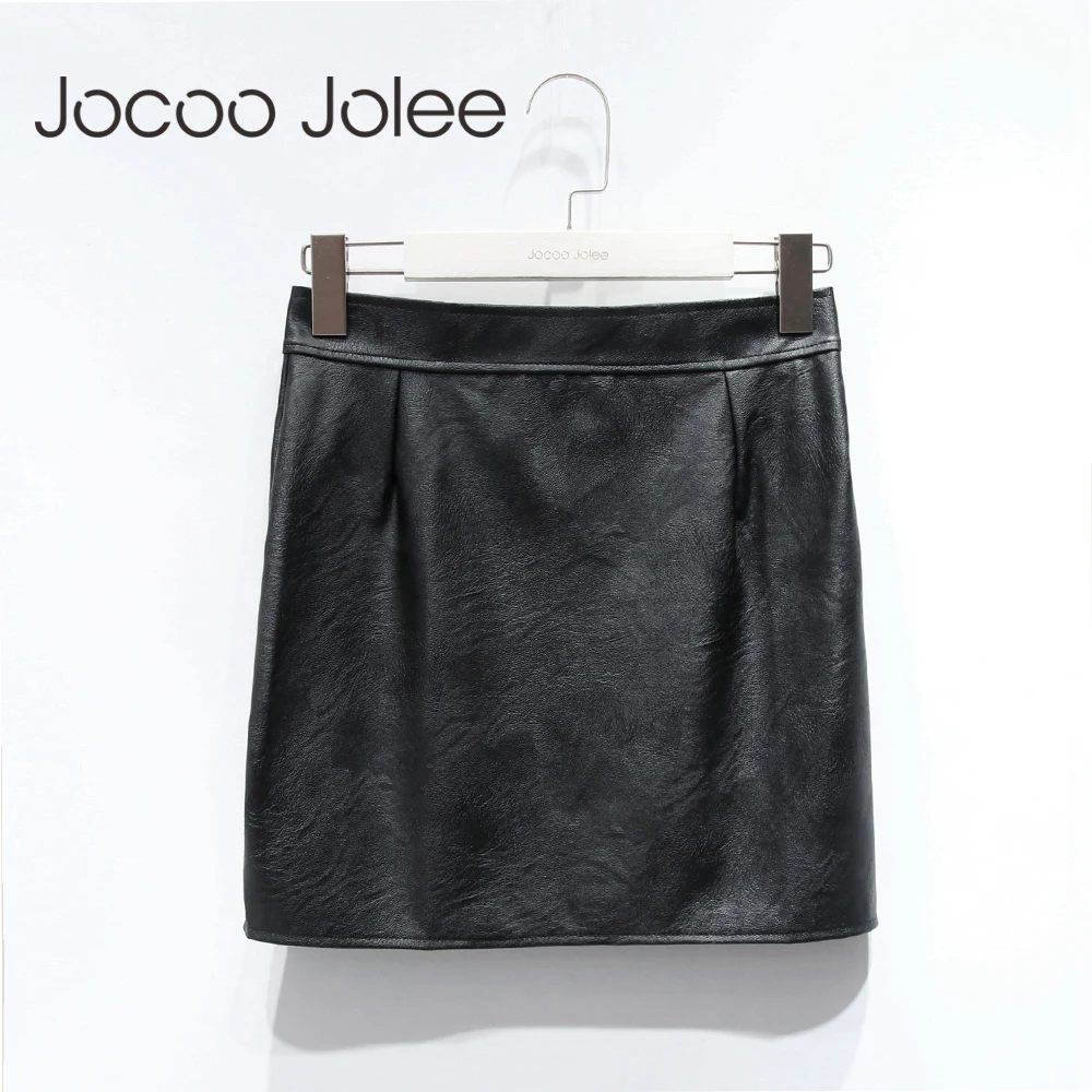 Jocoo Jolee Sexy A-Line Ženy Sukne Dámske Basic Ríše Krátke Sukne High Street Nosiť Späť Na Zips Dizajn Sukne 2018 Jar Nové