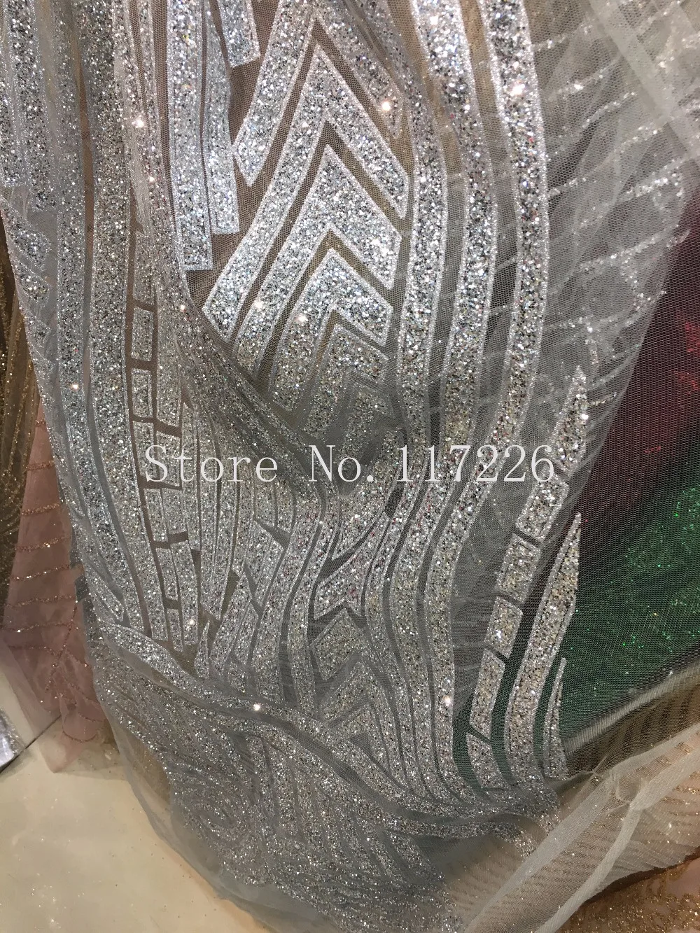 JRB-1259 najvyššej Kvality lesk Afriky Čistý Čipky v striebornej farbe Indickej Čipky Materiálov francúzskej Čipky Textílie