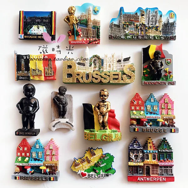 Kreatívne Cestovné Brussel Belgicko Chladnička Magnet 3D Chladnička Magnet Nálepky Cestovanie so suvenírmi Kuchyňa Domáce Dekorácie Príslušenstvo