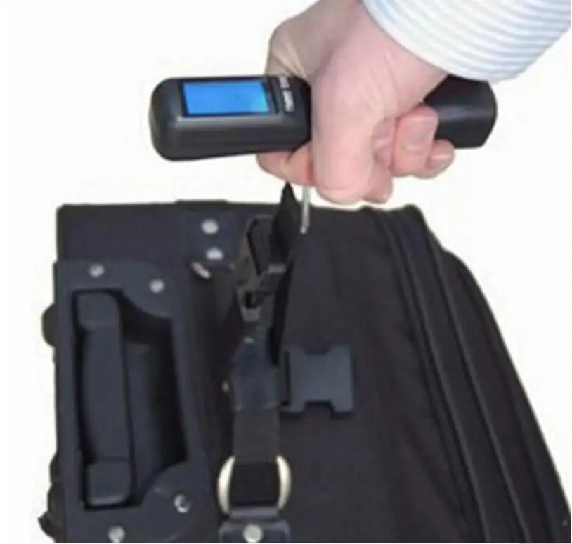 Kuchynské váhy 50 KG/10G elektronické váhy batožiny čierna ochrana proti preťaženiu hmotnosti digitálny vrecku meradle.