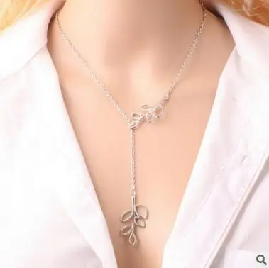 Kórejská verzia šperky jednoduché kovové listy náhrdelník kríž strapec krátky náhrdelník Náhrdelníky & Prívesky Vintage Náhrdelník Ženy