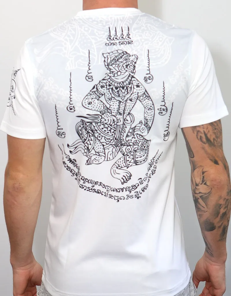 L XL XXL muž krátky rukáv t-shirt Tiger MuayThai Hanuman boj topy black/white