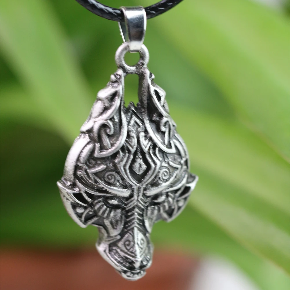 LangHong 10pcs Severanov Viking Vlk hlavu Runy Prívesok Náhrdelník Originálne Šperky Talizman