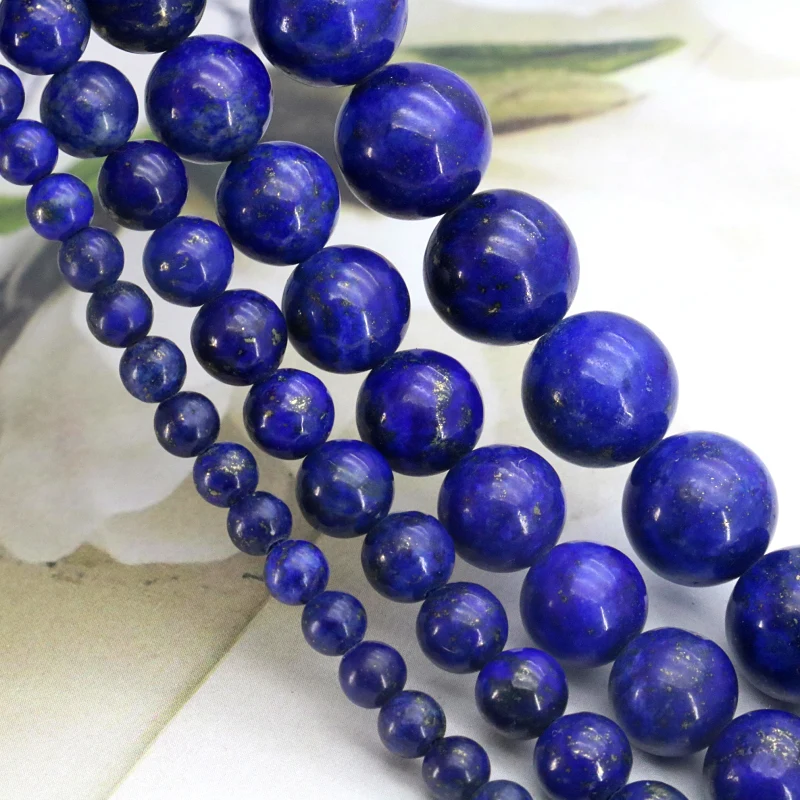 Lapis lazuli kolo voľné korálky 4/6/8/10 mm veľkosť voliteľné 15 palcov KUTILOV, veľkoobchod nosenie šperkov výrobu handmade náramok náhrdelník