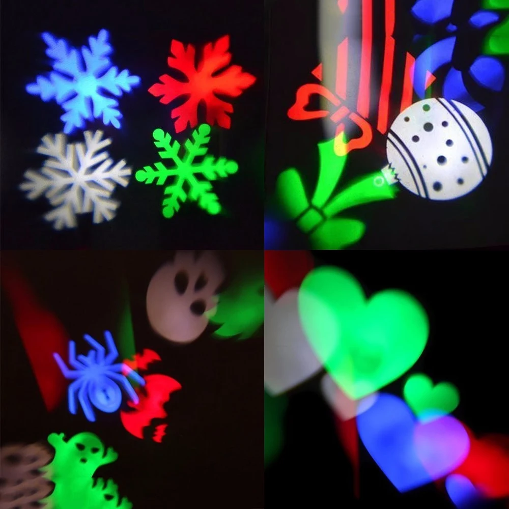 LED Scéne Pohybuje Snehu Laserový Projektor Lampy Snowflake Svetlo Na Vianočný Večierok Svadobné Krajiny Ľahké Záhradné Lampy Vonkajšie 1pcs