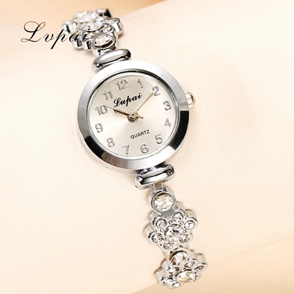Lvpai Značky Módne Hodinky Ženy Luxus Ruže Zlaté Náramky, Náramkové hodinky Quartz Crystal Podnikania Žien Šaty Bežné Hodinky XR717