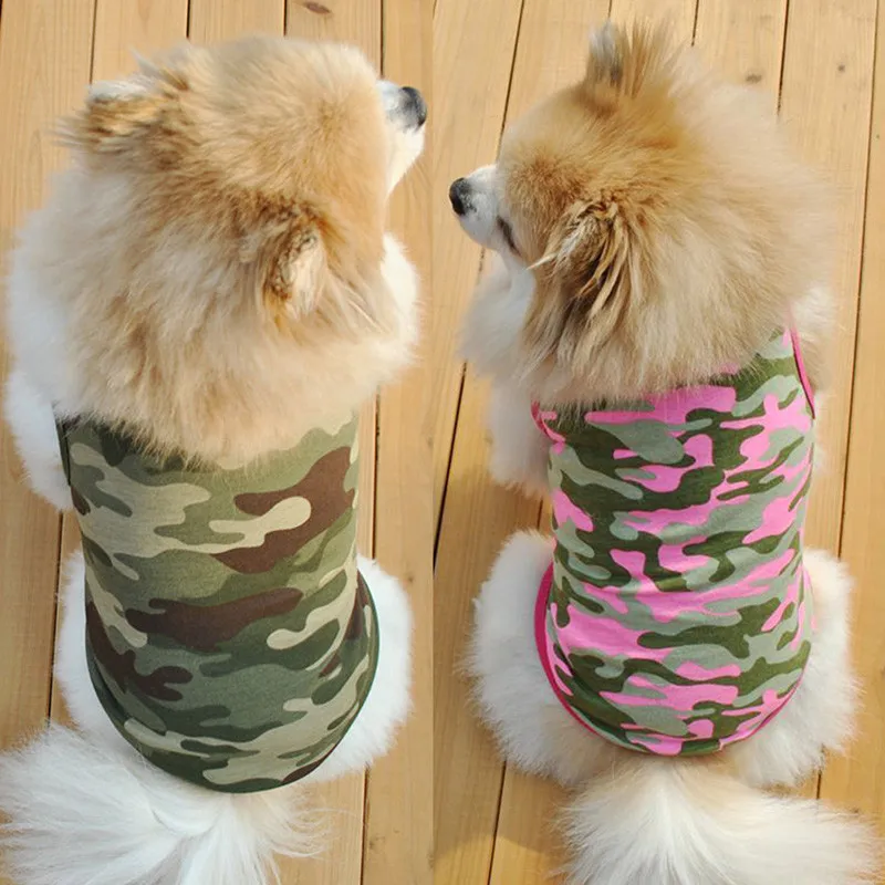 Malé Zvieratko Psy, Mačky, Oblečenie Kamufláž Vesta T-shirt Šteňa Letné Oblečenie XS-L