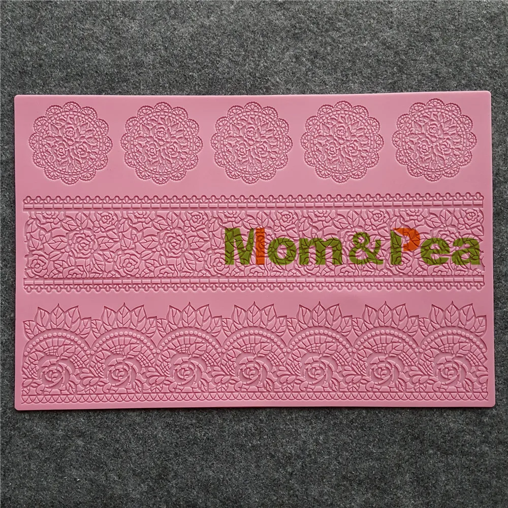 Mama&Pea GX230 v Kombinácii Kvet Čipky Pad Formy Cake Decoration Fondant Tortu 3D Formy potravinársky Silikón Plesne