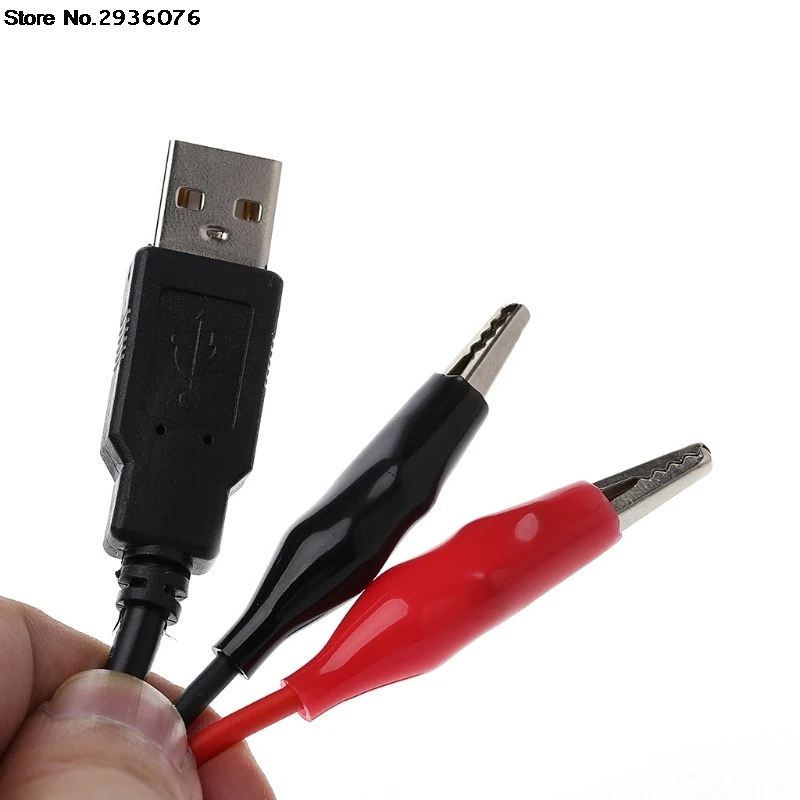 Meď krokosvorkami s Drôtom Male USB Konektor Test Vedie Krokodíla Svorka
