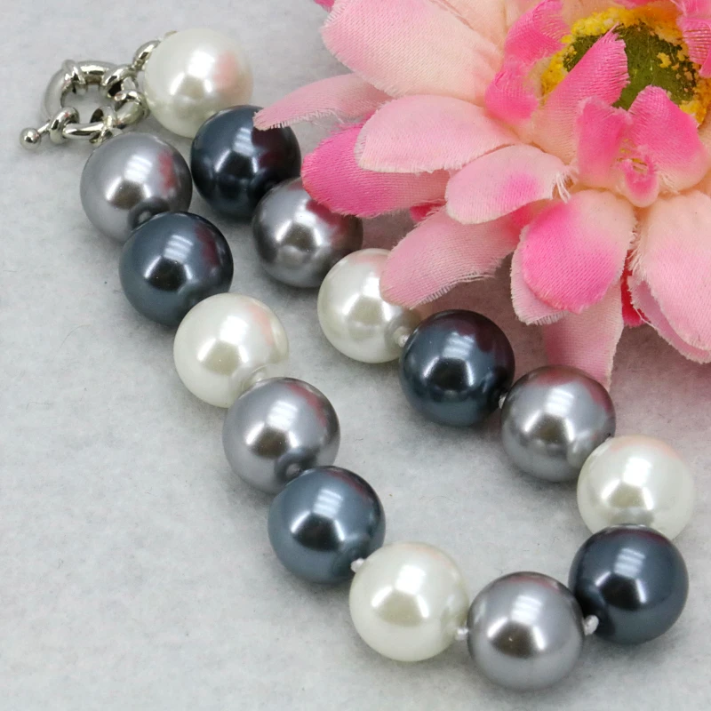 Multicolor sklo perlový náhrdelník stanovené 12mm náhrdelník 18