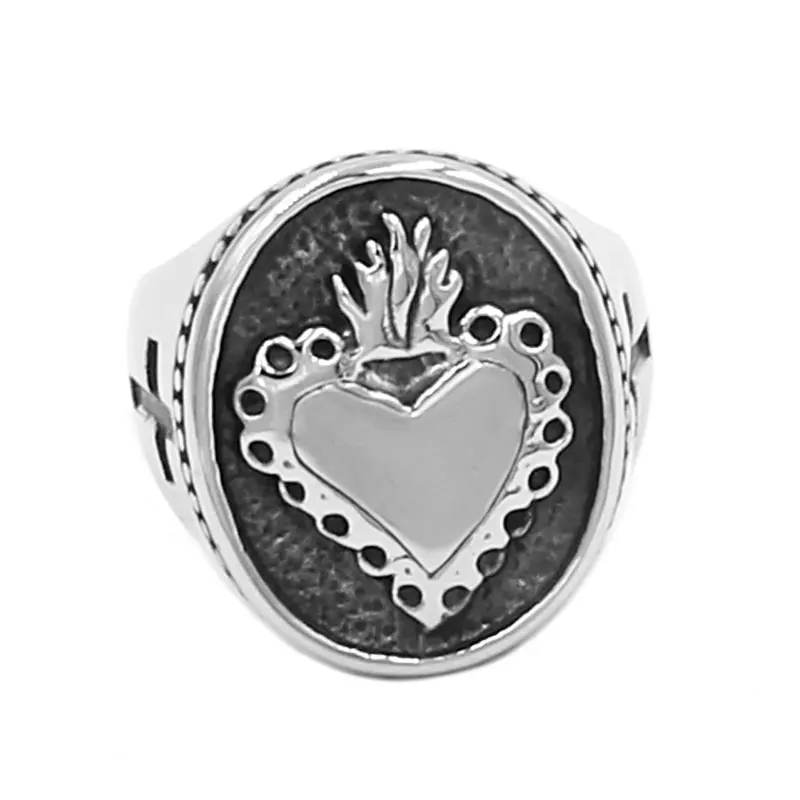 Móda Koruny Srdce Krúžok z Nehrdzavejúcej Ocele, Šperky Silver Cross Motorových Biker Mens Ženy Krúžok Veľkoobchod SWR0706