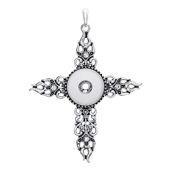 Móda XL0086 Krásy Očarujúce Drahokamu Kríž vzor očarujúce snap prívesok náhrdelník fit 18 MM očarujúce modul tlačidiel