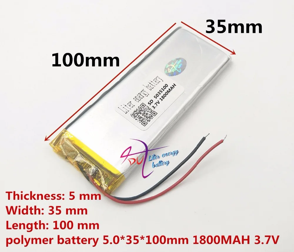Najlepšie batérie značky 3,7 V polymer lithium batéria 5035100 0535100 MP4 MP5 digitálne produkty 1800MAH