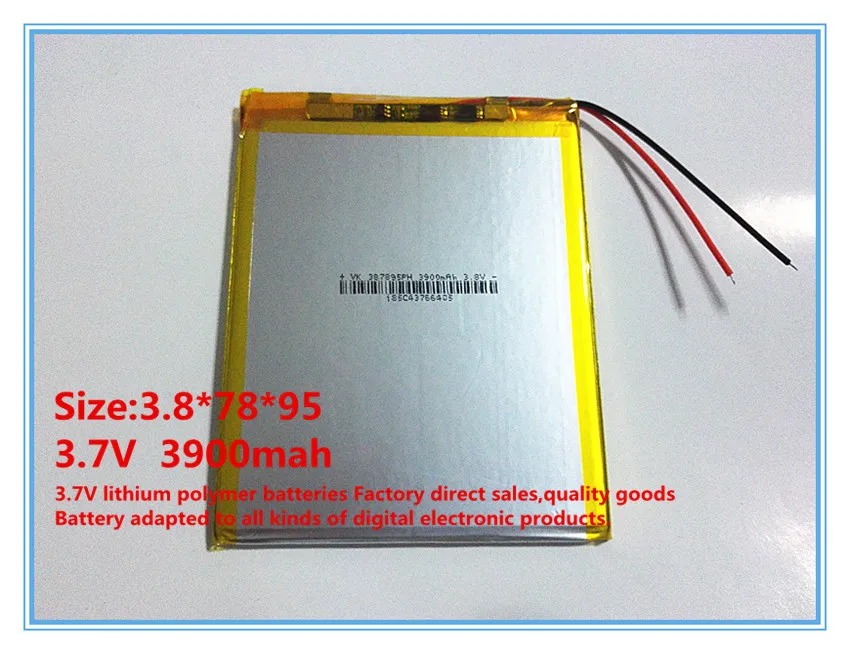 Najlepšie batérie značky Novú Batériu 387895 3900mAH Li-ion Tablet pc batérie Pre 7,8,9 palcové tablet PC ICOO Polymér 3,7 V lithiumio
