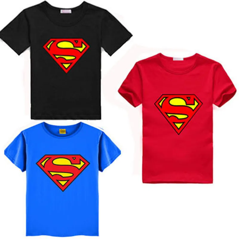 Nové Bavlna Deti Chlapcov Superman Krátky Rukáv T-Shirt Deti Tees Kostým Topy Veľkoobchod
