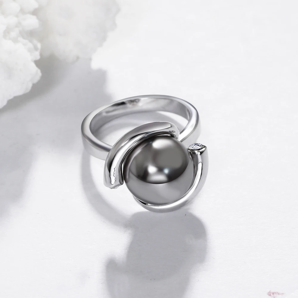 Nové modely doprava Zadarmo vintage ženy Krúžky Imitácia sivá pearl prst Prsteň vysoko kvalitné svadobné prstene módne šperky