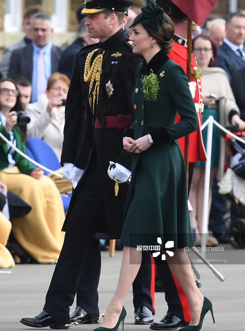 Nové Princezná Kate Middleton Vlny Kabát Zelenej Teplé Dvojité Breasted Zimný Kabát