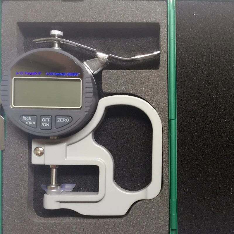 Nové vysoko precízny digitálny mikrometer presnosť Hrúbky Rozchod 0-12.7 mm / 0.001 mm kniha/film/látka /pásky hrúbka merania