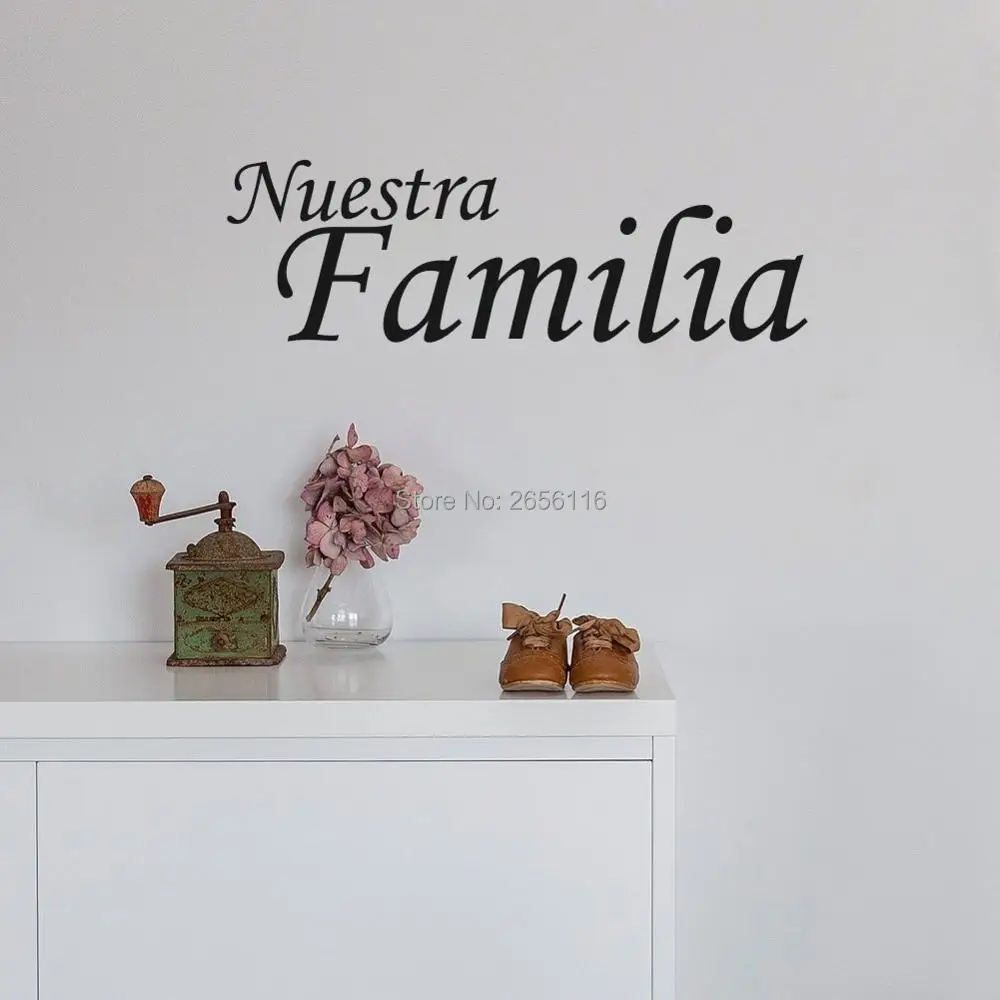 Nuestra Familia španielsky Samolepiek na Stenu, Rodinné Stenu Slová Umenie Obtlačky pre Obývacia Izba dekor