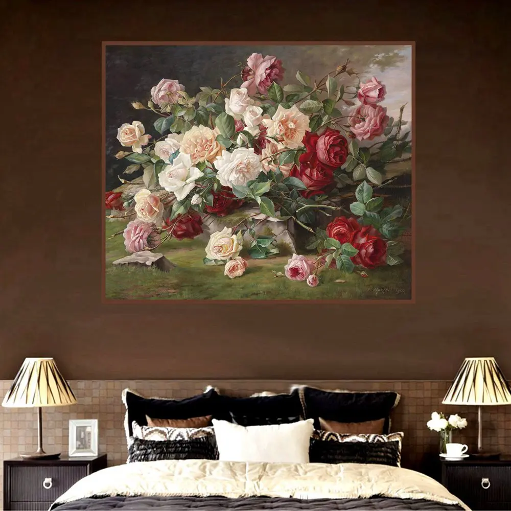 Plátno Na Maľovanie Kvetov Bonsai Umenia, Tlače Obrázku Wild Roses Domáce Dekorácie Plagát, Olejomaľba Na Steny V Obývacej Izbe Umenie Darček