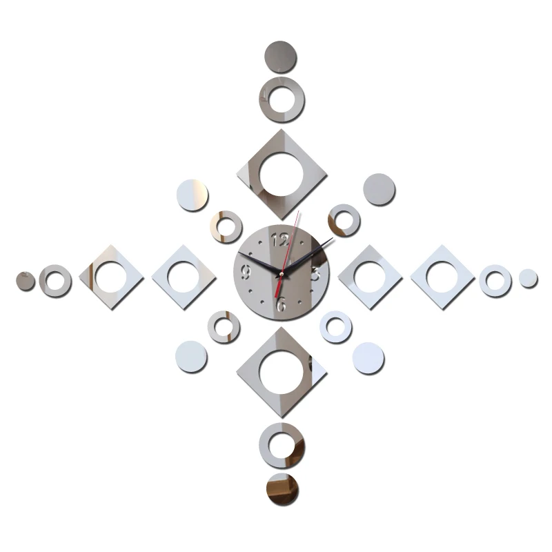 Priamy predaj 3d akrylátové nástenné hodiny ihly zrkadlo domáce dekorácie moderný dizajn diy quartz nálepky hodinky