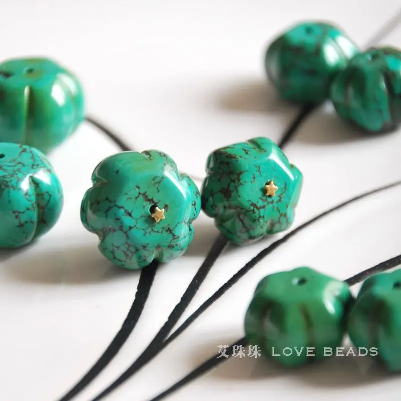 Prírodné zelené turquoises barel kvet voľné korálky materiálov, náramok, náušnice, náhrdelník, takže šperky plavidlá zistenia ručné