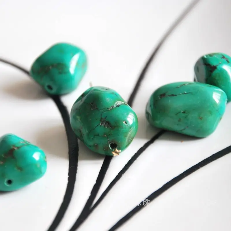 Prírodné zelené turquoises nepravidelný voľné korálky DIY náramok, náhrdelník náušnice šperky robiť plavidlá nájsť ručne materiál