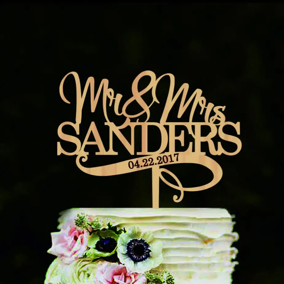 Pán a Pani svadobnú tortu vňaťou Osobné meno svadobnú tortu vňaťou Svadobnú tortu dekorácie Vlastné tortu vňate na svadbu