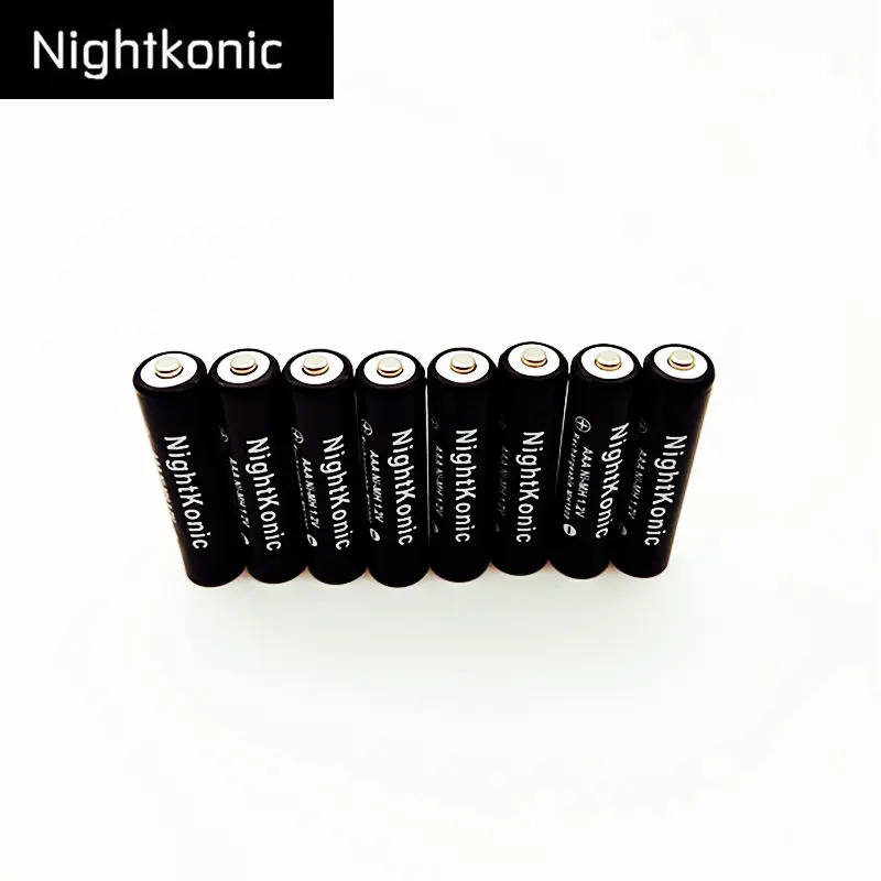 Pôvodné Nightkonic 8 KS/VEĽA 1.2 V MH Batérie veľkosti AAA NI-MH Dobíjacie Batérie ČIERNY